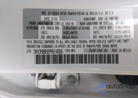 2023 Mazda Cx-30 2.5 S Select from USA, damaged, VIN 3MVDMBBM2PM514908